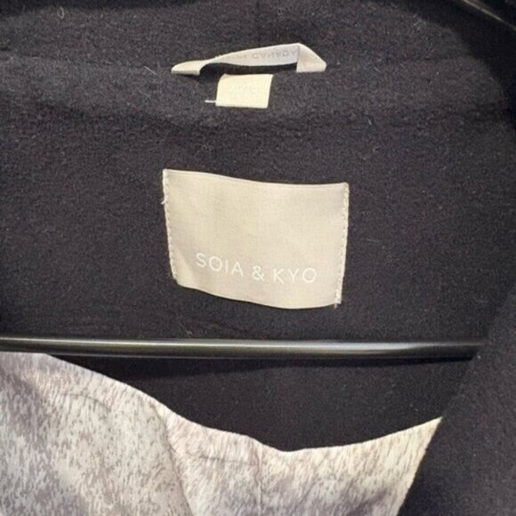 SOIA & KYO WOOL AND CASHMERE PEACOAT Black- XL - Picture 11 of 15
